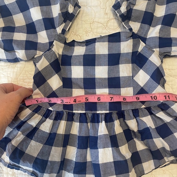 Girls Size 6 Janie & Jack Blue and White 100% Cotton Top - Picture 4 of 6